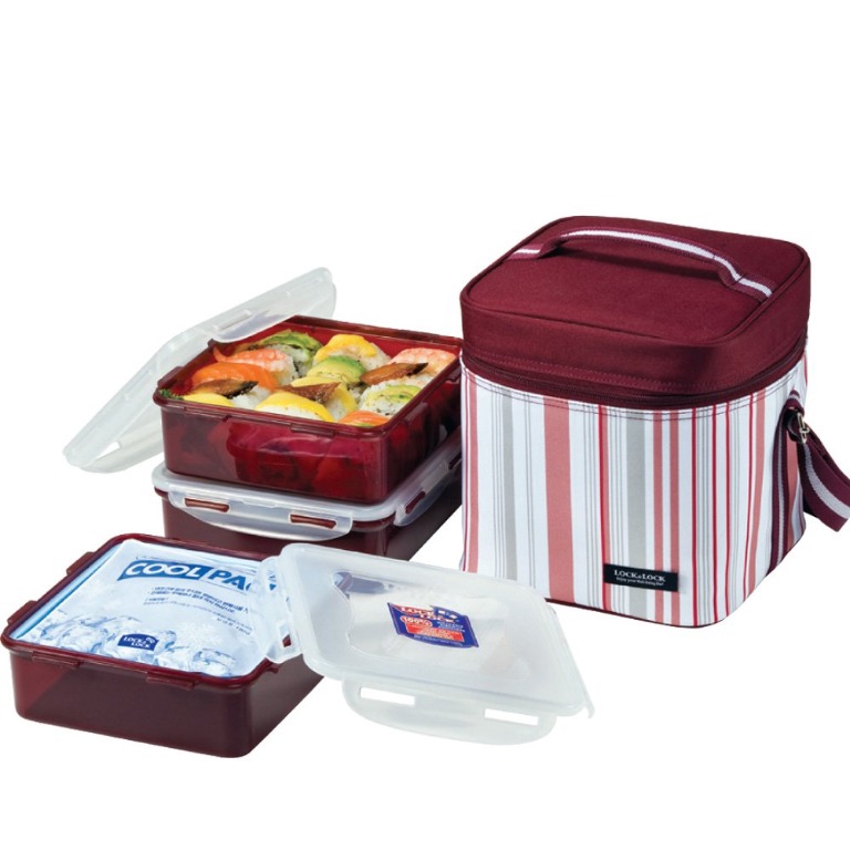 LocknLock Official Lunch Box Food Container 3P Set 1.2Lx3 HPL856D ...