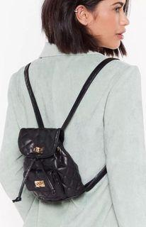 Mini Quilted Faux Leather Backpack