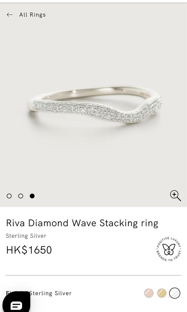 Monica Vinader MV Riva Wave silver ring Carousell