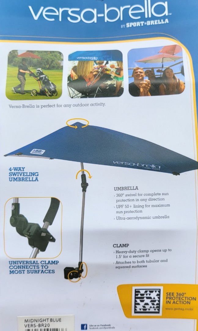 Multi purpose umbrella SportBrella VersaBrella SPF 50+ Adjustable