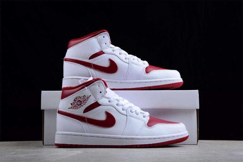 Red in hotsell white jordans