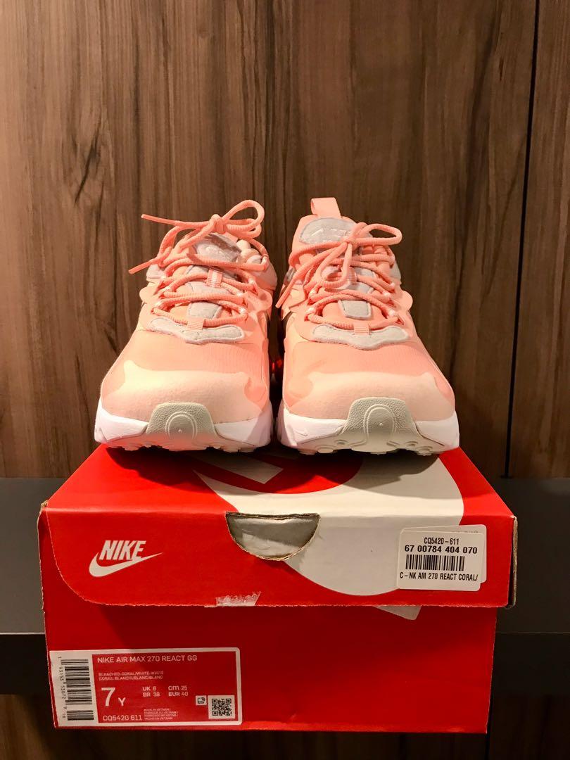 Nike Air Max 270 React Pink Women s Fashion Footwear Sneakers