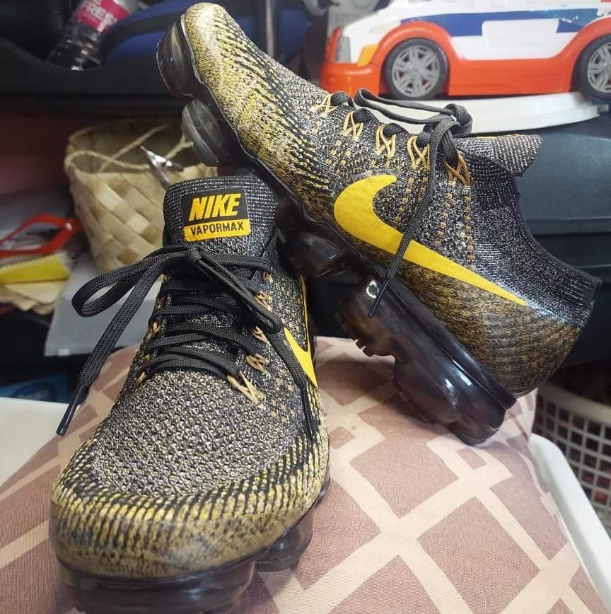 NIKE VAPORMAX FLYKNIT BLACK GOLD size 7.5 Men s Fashion Footwear