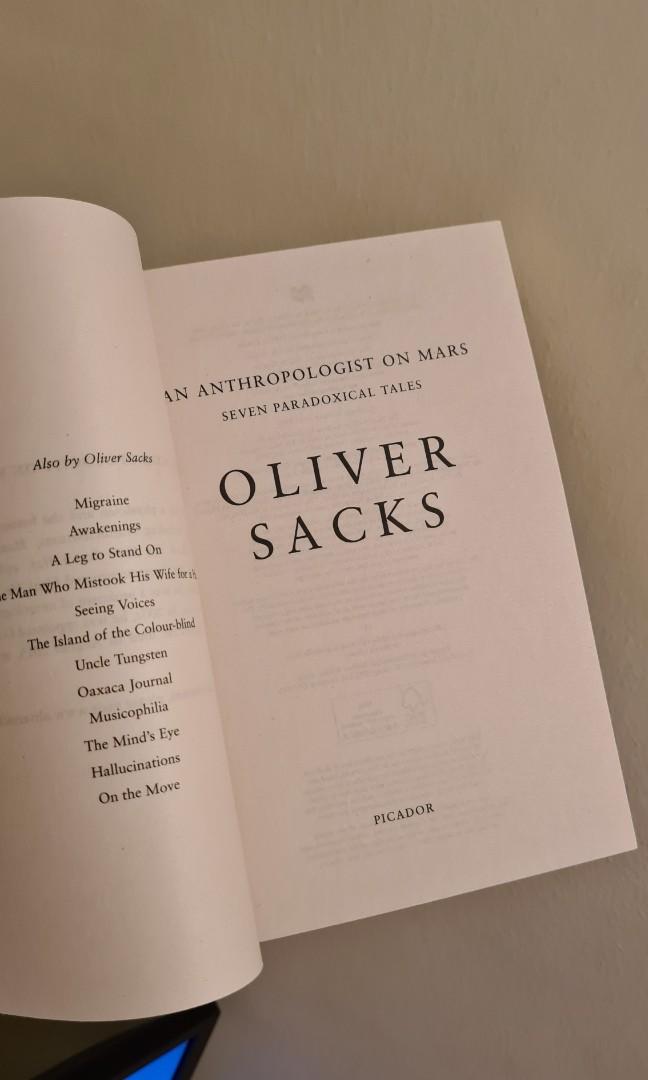 Oliver Sacks - An Anthropologist on Mars (Category: Storybooks) located in Quezon City. Submitted by charami (Listing ID 1160988612, Image 3). Description: In very good condition, read once..