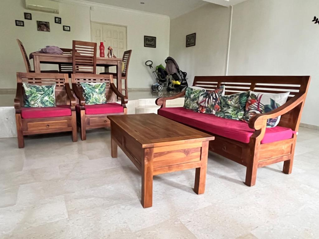 Pure wooden deals sofa