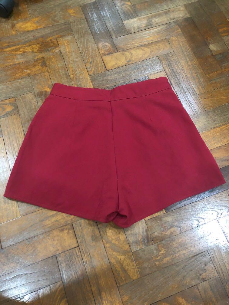PURPUR red lace up shorts Women s Fashion Bottoms Shorts on