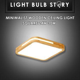 REAL WOOD !!! -Round Ultra Thin Nordic Light wooden Designer Ceiling Surface Light with side hole opening -TriColour