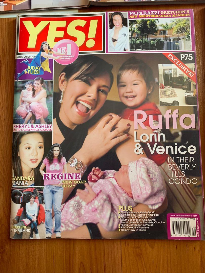 SALE YES Magazines (Category: Magazines) located in Makati City. Submitted by good_deals2026 (Listing ID 1160899156, Image 2). Description: Collectible. Good condition. Ruffa Guttierez & Baby Lorin, Francis Magalona, Sharon Cuneta, Anne Curtis, Pacman and more. .