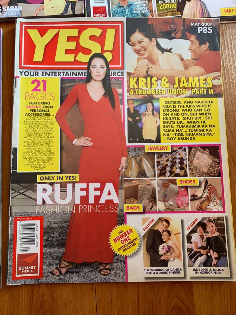 SALE YES Magazines (Category: Magazines) located in Makati City. Submitted by good_deals2026 (Listing ID 1160899156, Image 3). Description: Collectible. Good condition. Ruffa Guttierez & Baby Lorin, Francis Magalona, Sharon Cuneta, Anne Curtis, Pacman and more. .