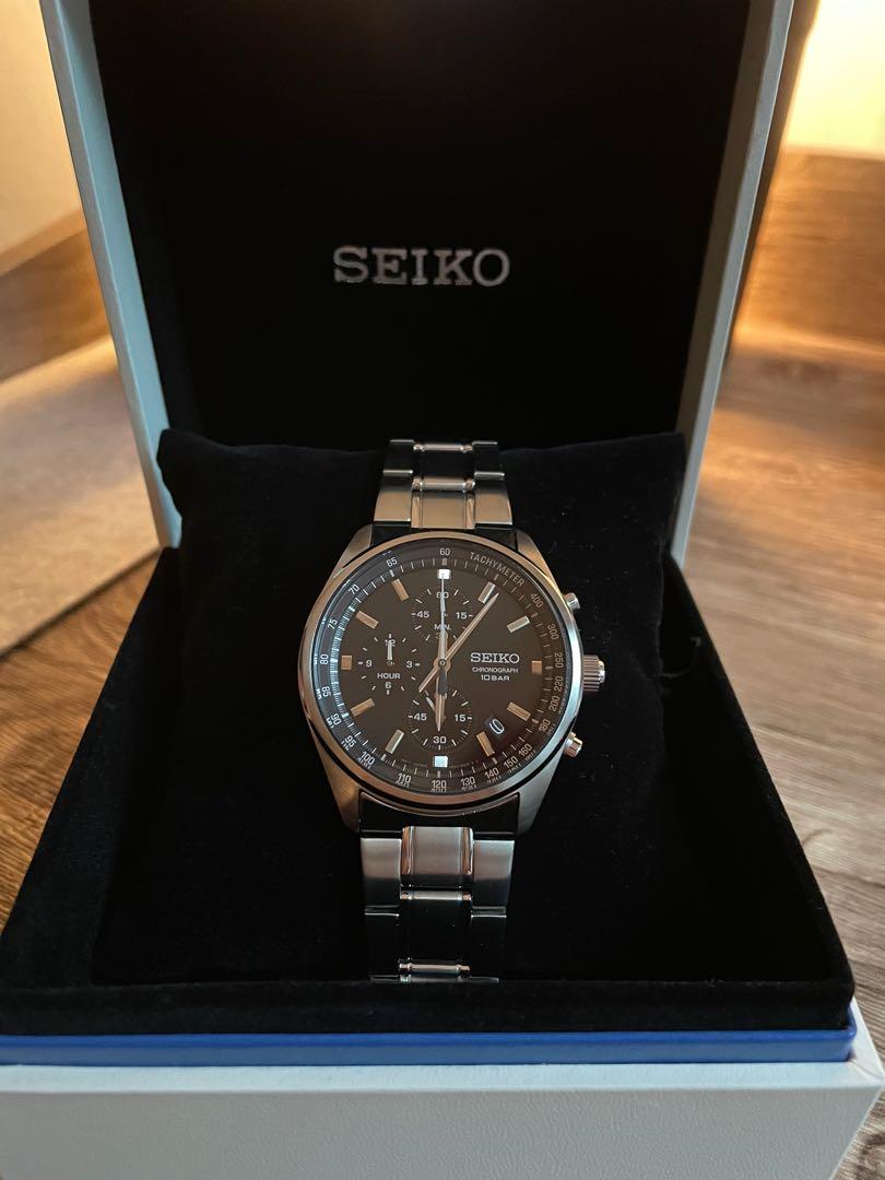 Seiko Chronograph SSB377P Black Dial, Men's Fashion, Watches