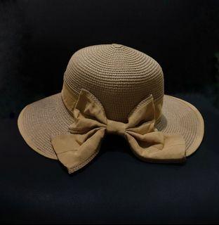 Shein Beach Hat straw bow tie design