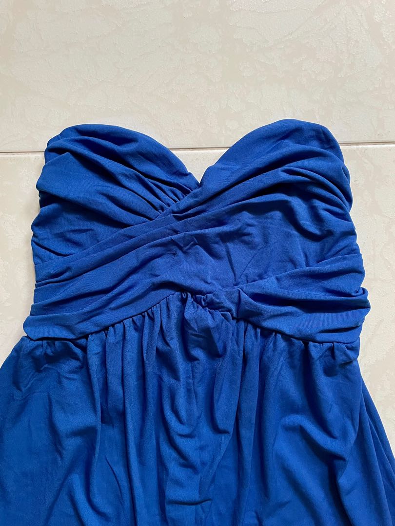 Silky Tube Dress in Electric Blue Women s Fashion Dresses Sets