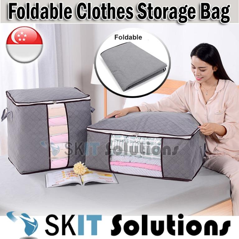 1/3/6 pcs Clothes Storage Bags 90L Closet Organizer Blanket Storage 3 Layer  Fabric with Zipper Waterproof Extra Large Capacity Bedding Storage 19*19*14  inches