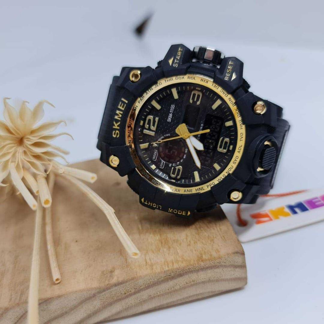 SKMEI 1155 ORIGINAL GOLD JAM TANGAN PRIA SPORT Fesyen Pria