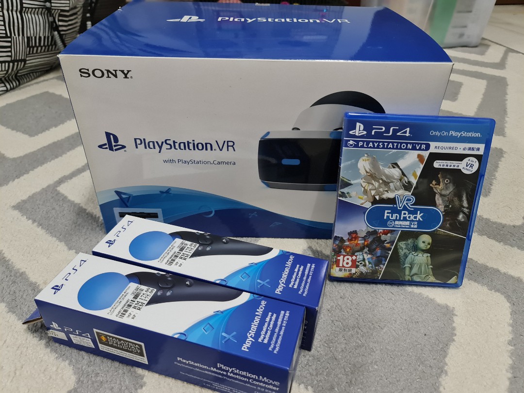 Sony Playstation VR PSVR V2 + 2 x PS Move, Video Gaming, Video Game