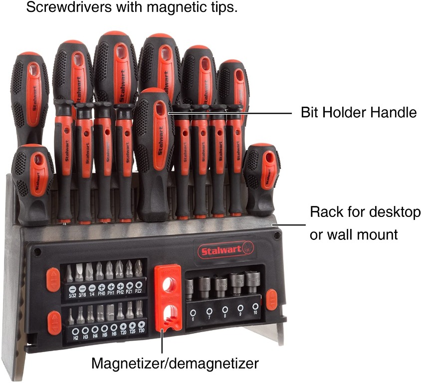 Stalwart 75HT4089 39 Piece Screwdriver and Bit Set with