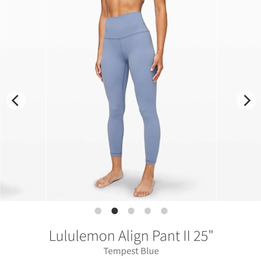 Lululemon tidal teal align pants 25” size 2, Women's Fashion, Activewear on  Carousell