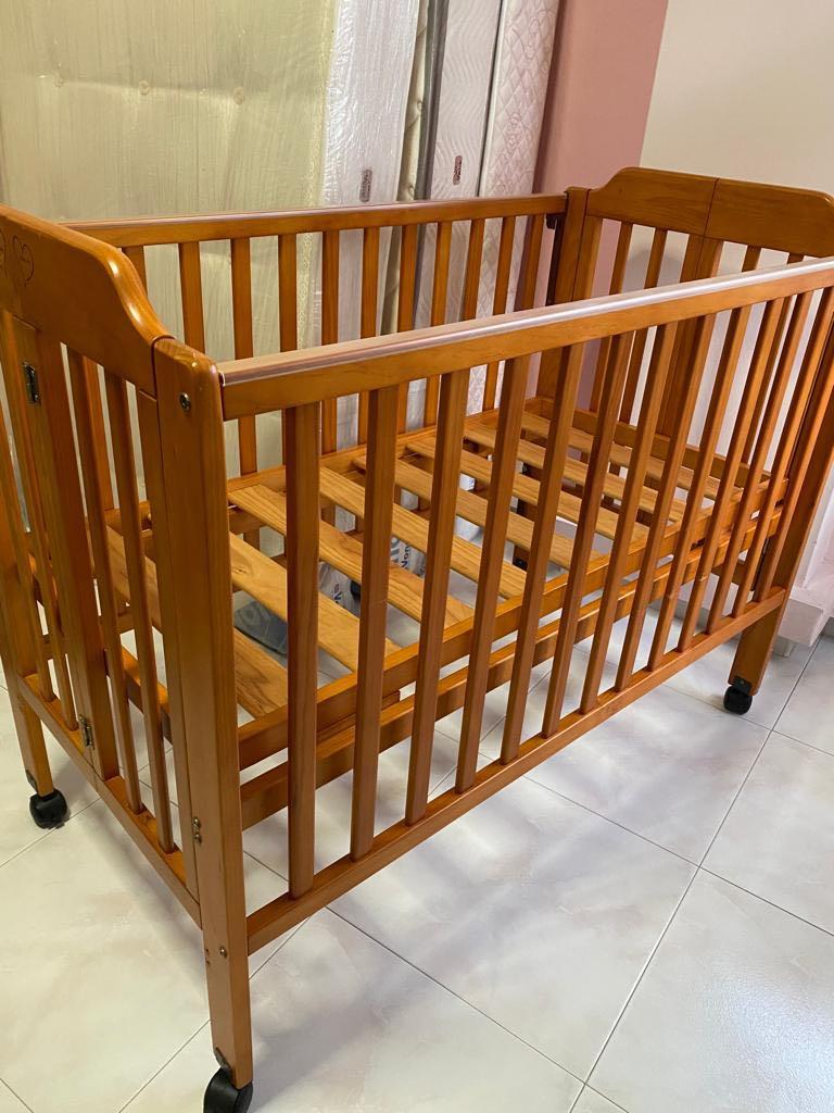 Teak Wood Baby Cot, Babies & Kids, Baby Nursery & Kids Furniture, Cots