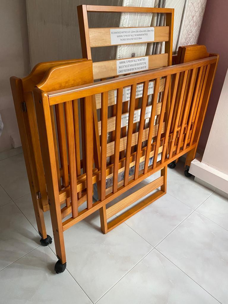 Teak Wood Baby Cot, Babies & Kids, Baby Nursery & Kids Furniture, Cots