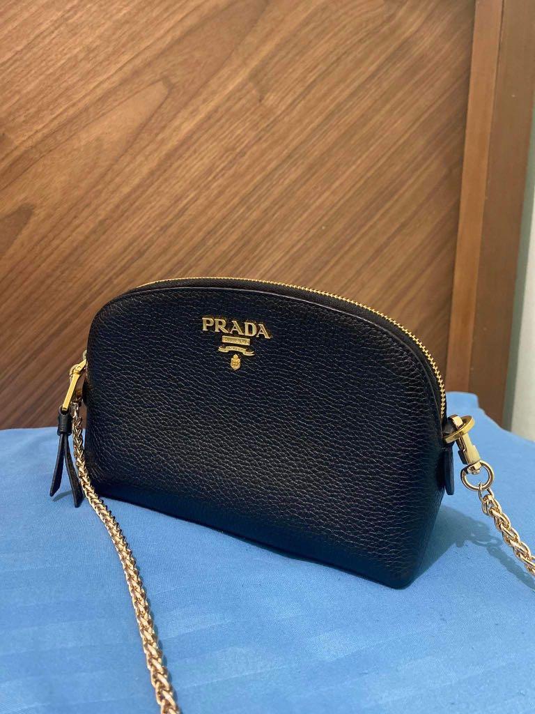 Prada cosmetic pouch with sale strap
