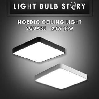 UPGRADED LED-Square Ultra Thin Nordic Light Plain Design Ceiling Surface Light -TriColour
