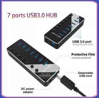 USB 7 in 1 Splitter USB 3.0 with Independent Switch Multi-interface Extender Hub One for 7 Ports Hub