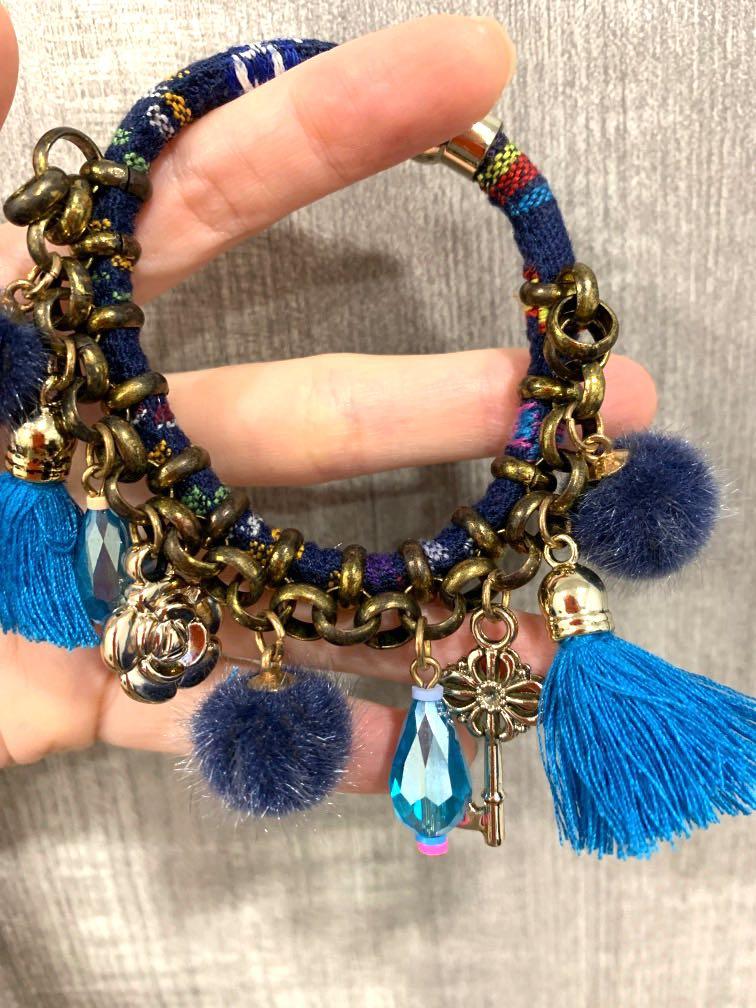 Vintage pom pom bracelet on sale
