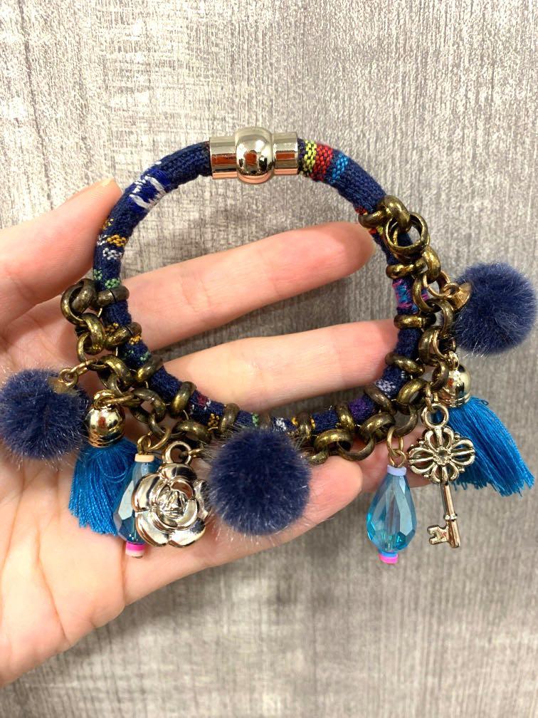Vintage pom pom bracelet on sale