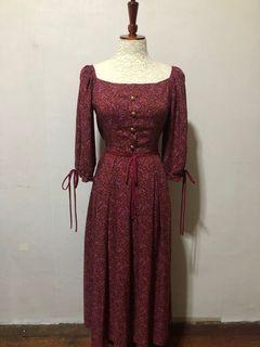 Vintage Red Floral dress -High quality -Brandnew