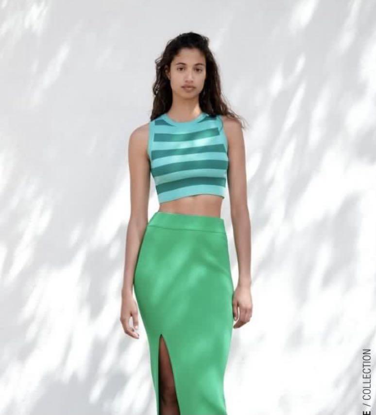 Zara blue and green top clearance