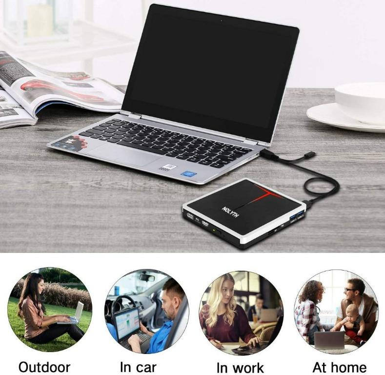 084) NOLYTH External Bluray DVD Drive USB 3.0 Type C 5in1 Bluray
