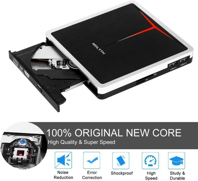 084) NOLYTH External Bluray DVD Drive USB 3.0 Type C 5in1 Bluray