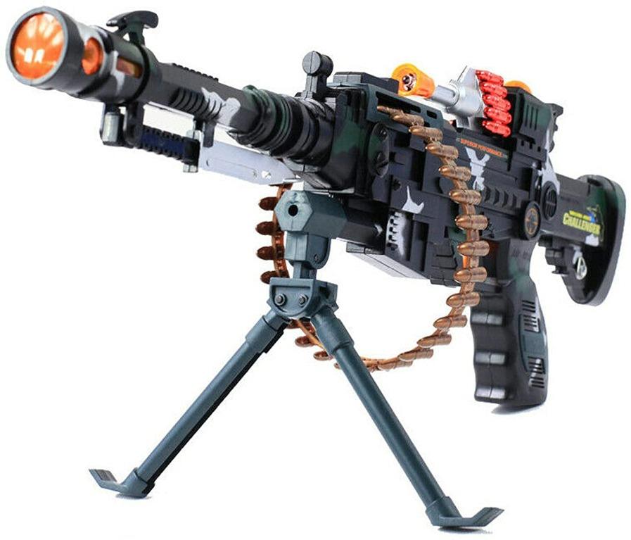 Toy Gun Black Rifle/50 cm Long-Machine Gun with LED Soun 