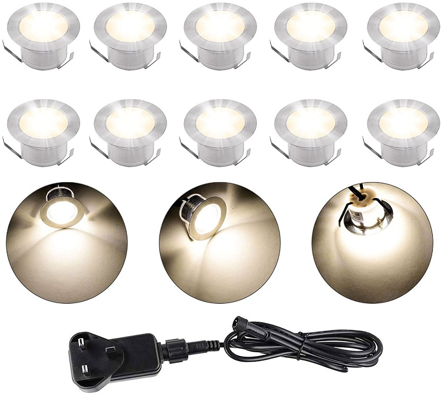 (257) Decking Lights Decking Lights Mains Powered YZGWZLD 45mm Warm