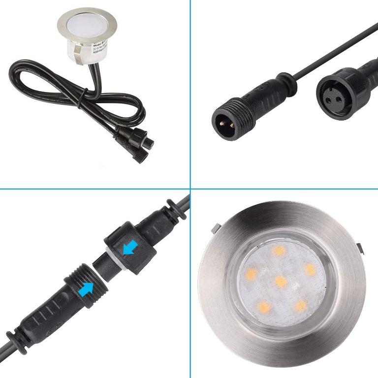 (257) Decking Lights Decking Lights Mains Powered YZGWZLD 45mm Warm