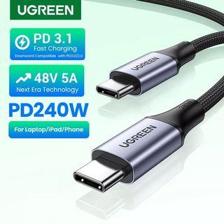 2M UGREEN 240W Type C Fast Charging Cord PD3.1 48V5A for PS5 Switch Samsung S22 Macbook Air 2021 Macbook Pro 2021 iPad Pro Tablet 480Mbps