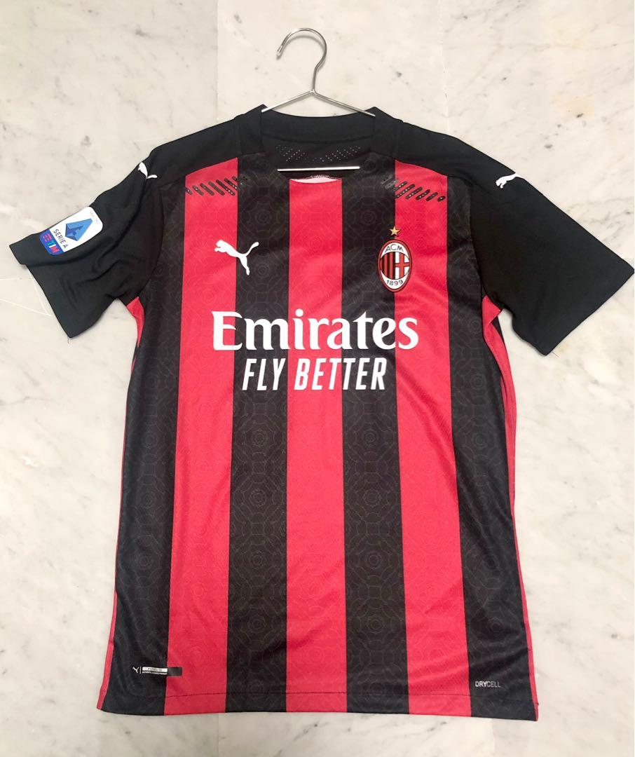 AC Milan Home Kit Jersey 2020/2021 Ibrahimovic, Men's Fashion ...