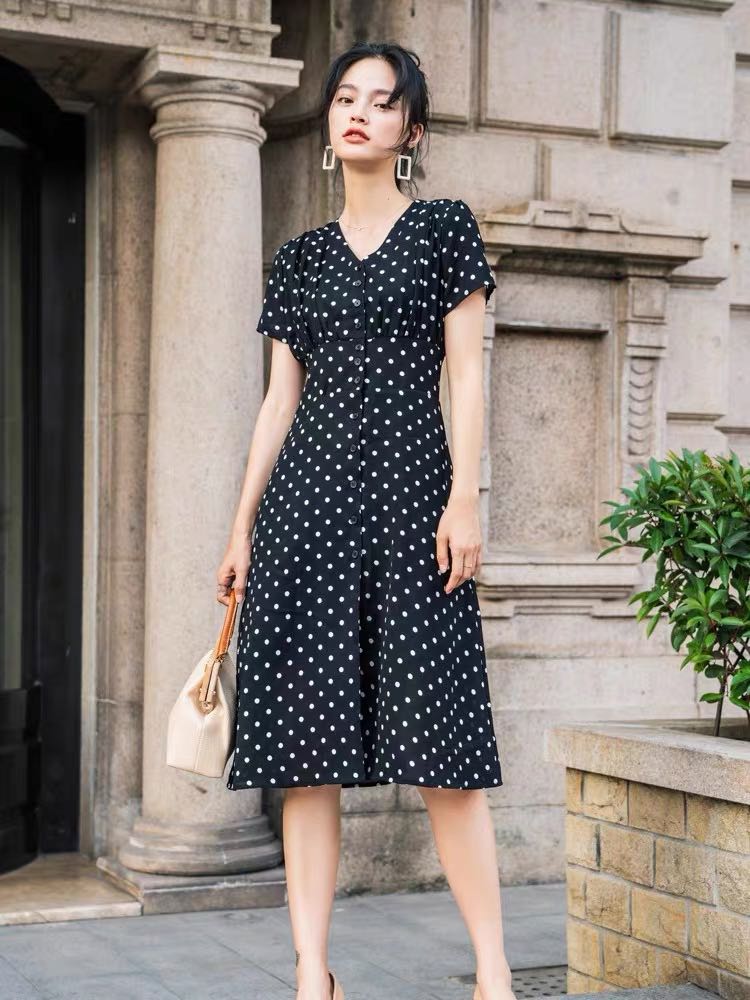 French polka cheap dot dress