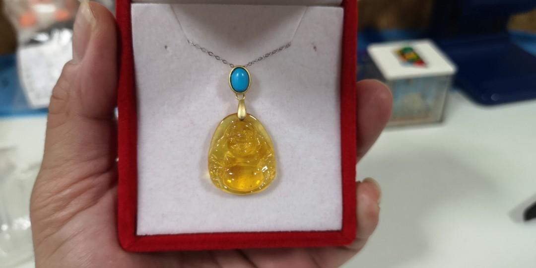 Amber Buddha Pendant Women s Fashion Jewelry Organisers