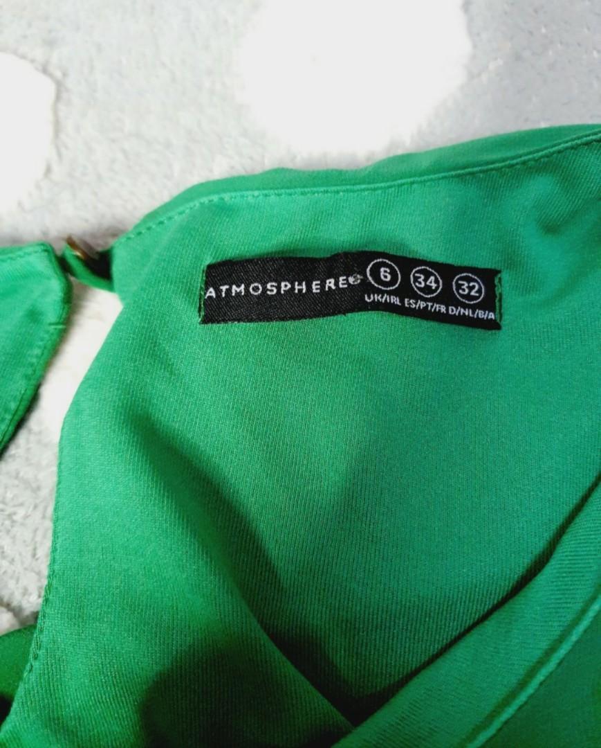 Atmosphere -Green Chiffon Dress, Women's Fashion, Dresses & Sets, Dresses  on Carousell