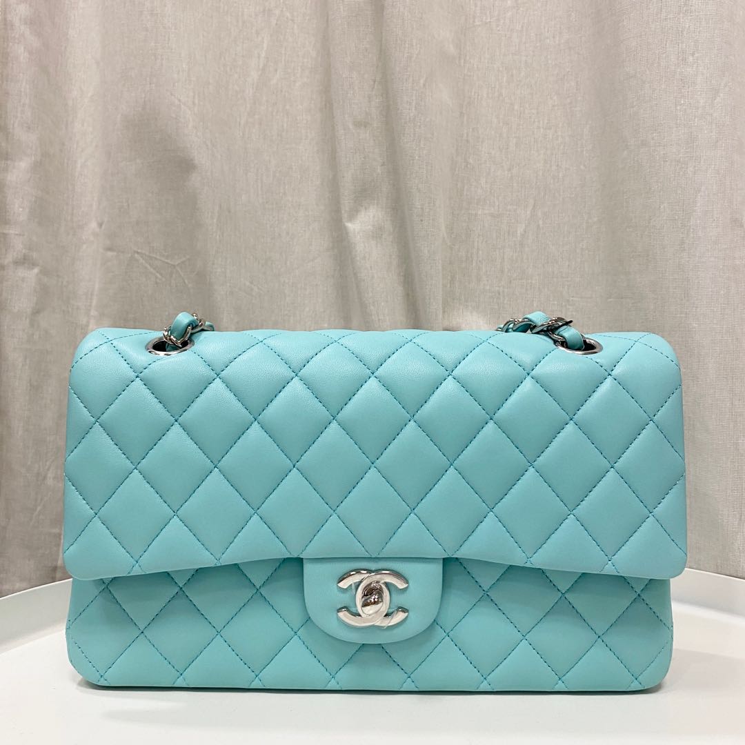Deposit - Chanel Classic Medium 19C Tiffany Blue Bag in Lambskin and Silver  Hardware, Luxury, Bags & Wallets on Carousell