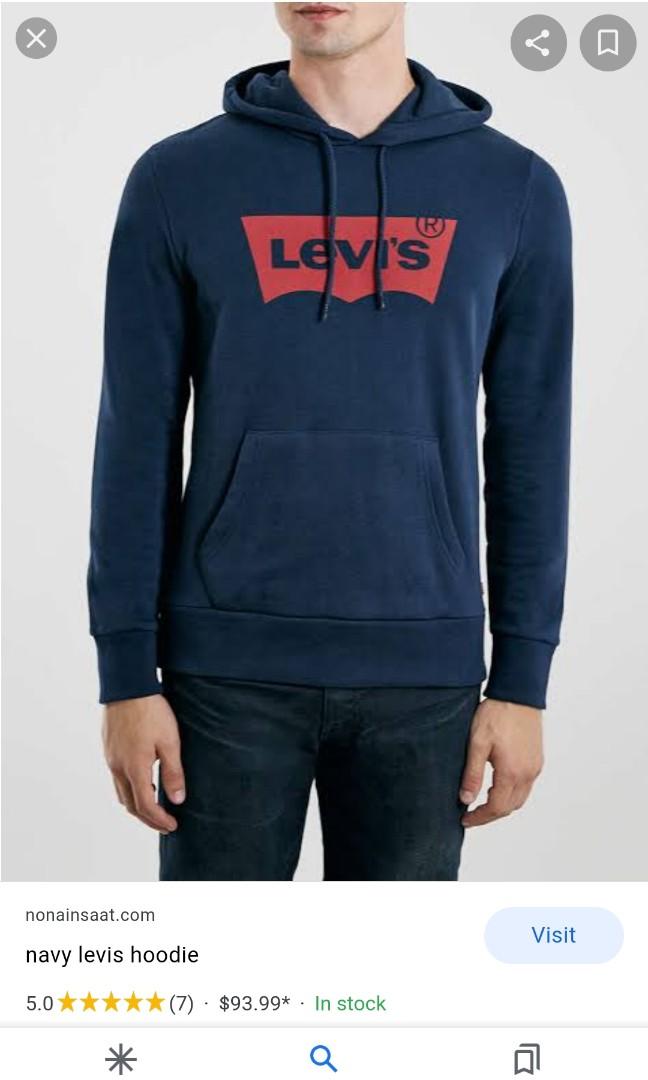 Authentic Levis Navy Batwing Hoodie 