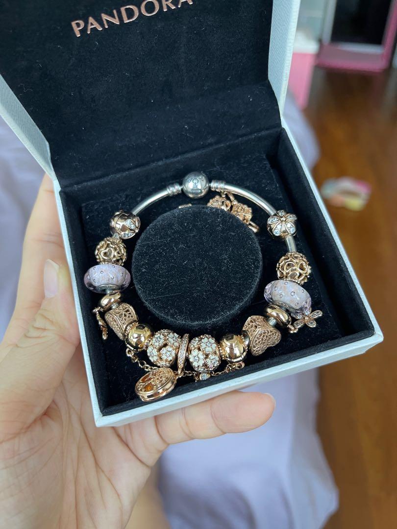 Bracelet pandora charms rose hotsell