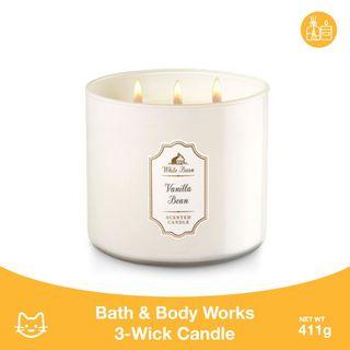 Bath and Body Works 3 Wick Candle Vanilla Bean