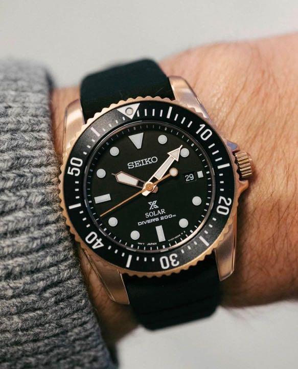 Seiko diver best sale rose gold
