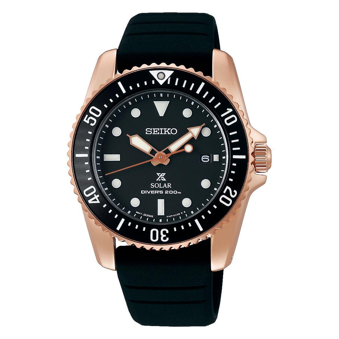 BNIB SEIKO Prospex Solar Divers Watch Rose Gold SNE586P1 SNE586P SNE586 Men Watch