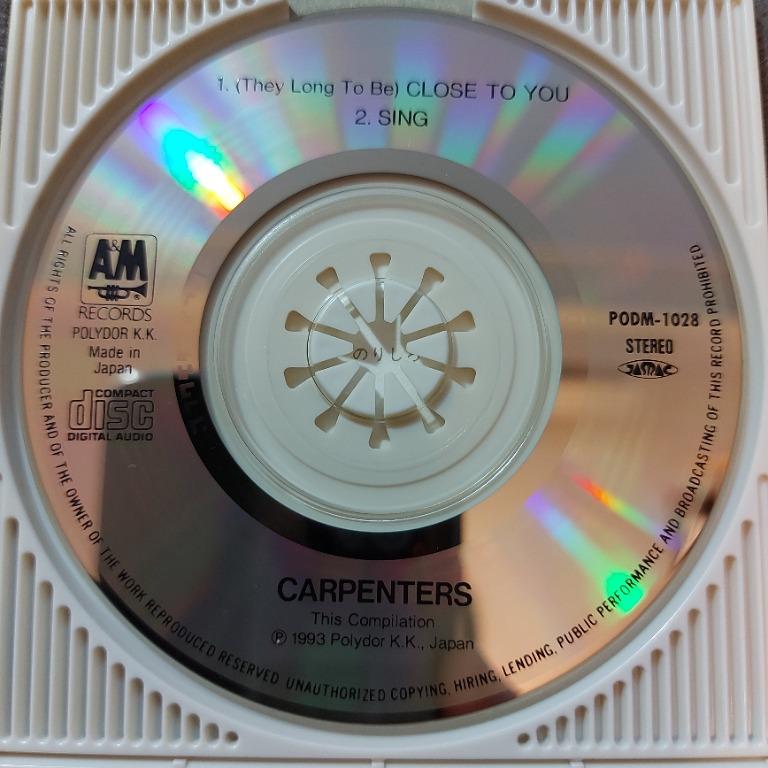 CARPENTERS - (They Long to Be) CLOSE TO YOU 3吋 CD (93年 日本版, 直版, 無 iFPi ...