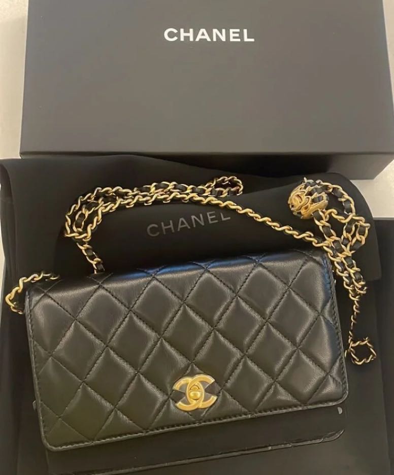 Chanel 22s pearl crush WOC, Luxury, Bags & Wallets on Carousell