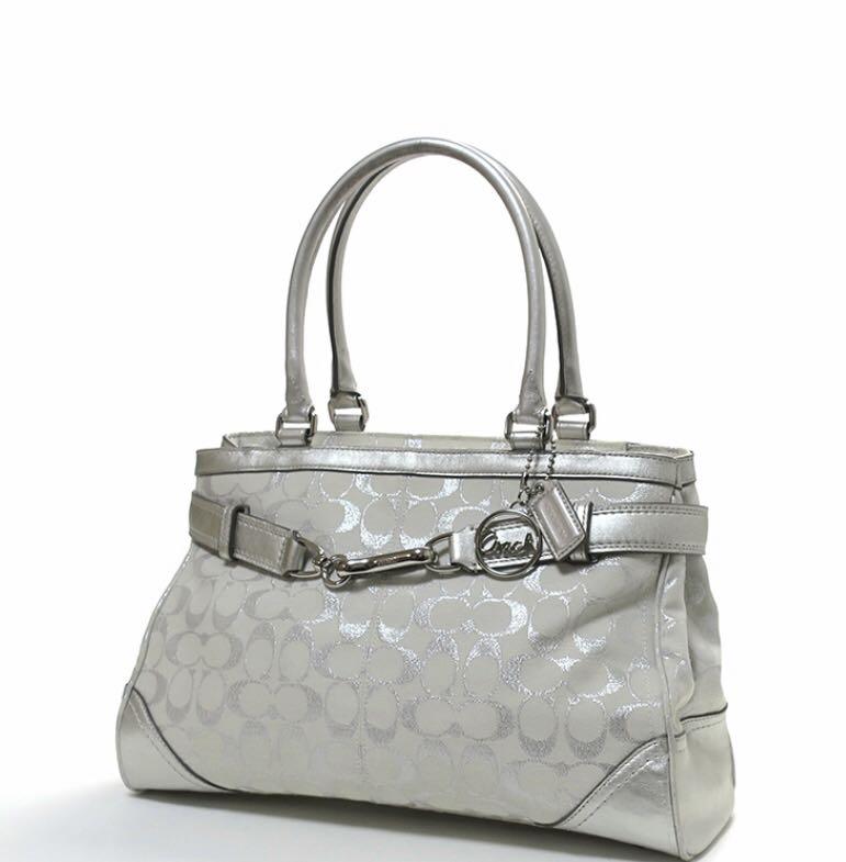 Coach silver deals handbag