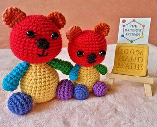 Crochet colourful bear
